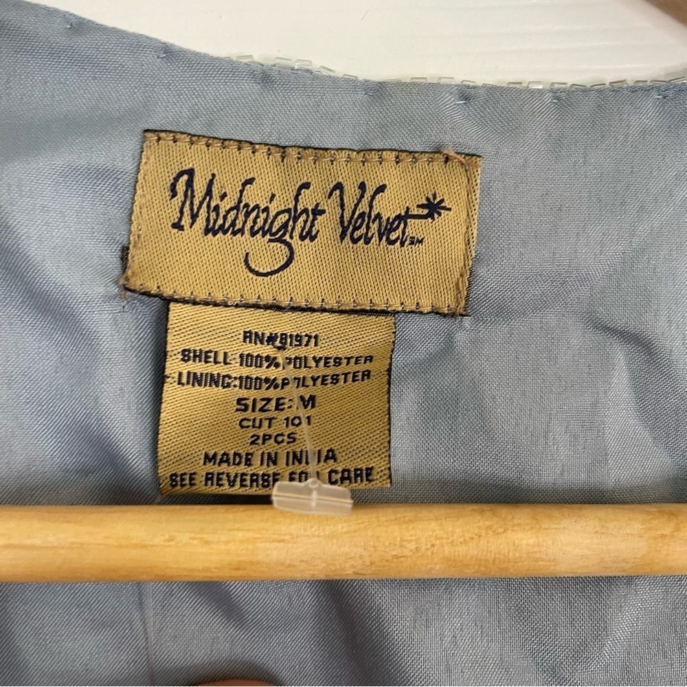 Vintage RARE NEW Midnight Velvet Two-Piece Set Top + Skirt with Sequin Sz Medium - Picture 8 of 12